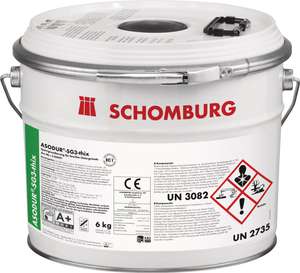 combination packaging ASODUR-SG3-thix Epoxy resin barrier primer for damp substrates, thixotropic by SCHOMBURG
