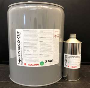 pail InjectProECO-Cut Hydrophobic, rigid polyurethane grout for stopping active leaks in cracks and filling voids by SCHOMBURG