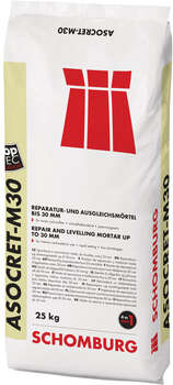 ถุง ASOCRET-M30 ปูนอเนกประสงค์หนาได้สูงถึง 30 มม. กันน้ำ  โดย SCHOMBURG