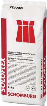 ถุง SOLOFLEX กาวซีเมนต์ปูกระเบื้องยืดหยุ่นสำหรับฐานก่อแบบบางและแบบปานกลาง โดย SCHOMBURG