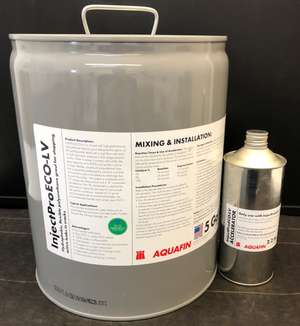 pail InjectProECO-LV Hydrophobic, flexible polyurethane grout for stopping active leaks in cracks by SCHOMBURG