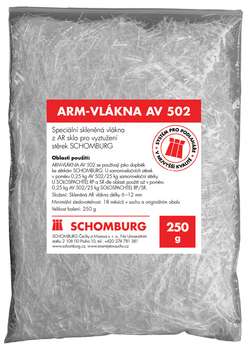 Pytlík ARM-VLÁKNA-AV 502 Speciální skleněná vlákna z AR skla pro vyztužení vhodných stěrek SCHOMBURG od SCHOMBURG